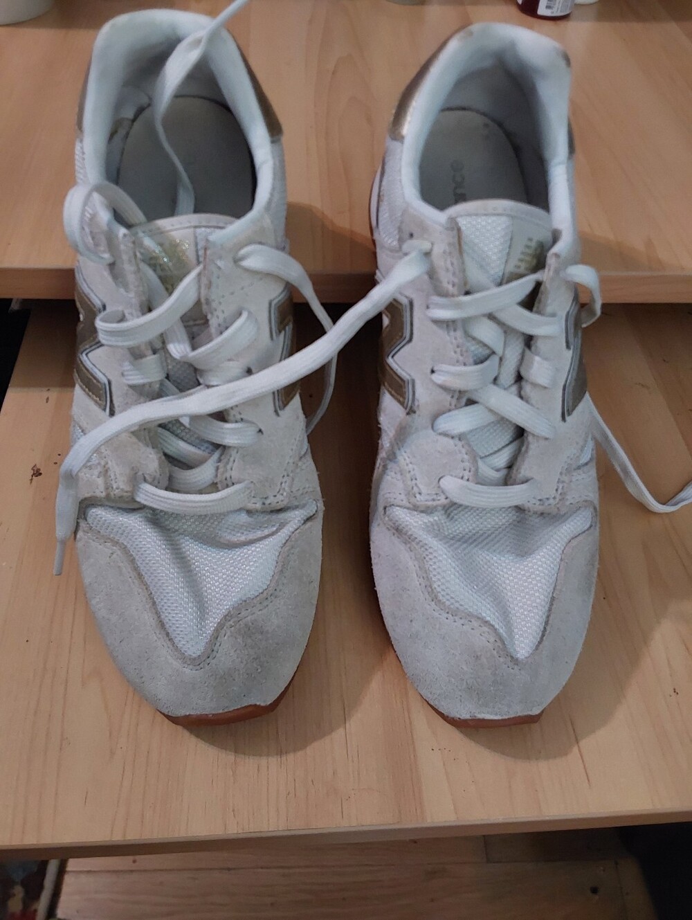 New Balance Cream W/ Gold accent Sneakers 7.5